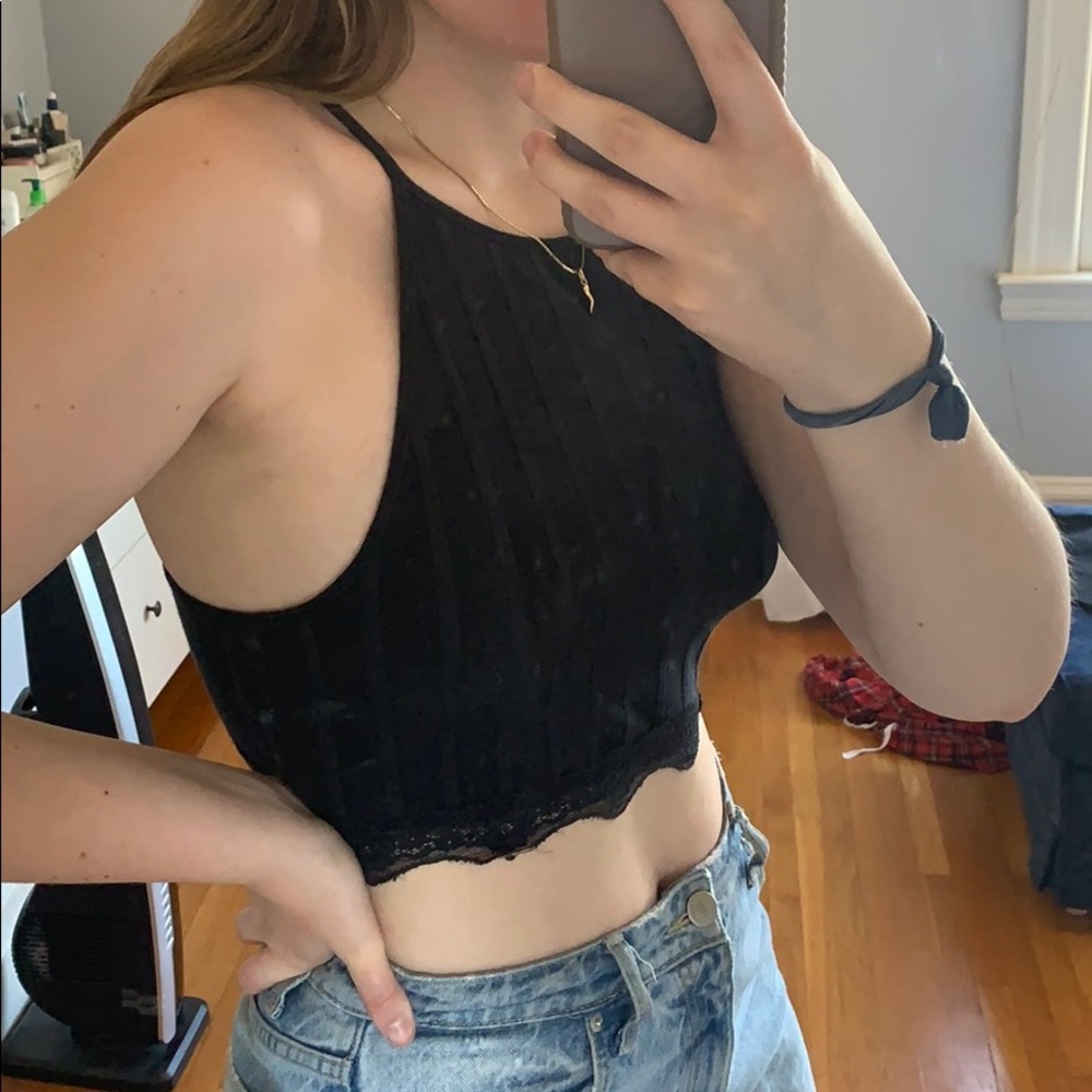 Free people black halter top